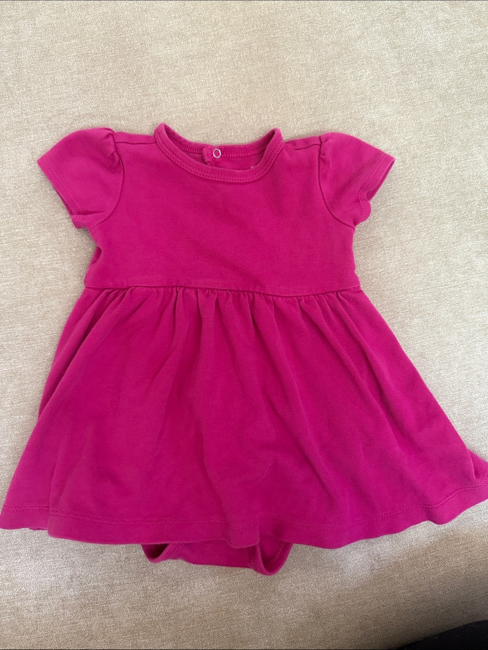 Primary Fuchsia Short-Sleeve Baby Dress